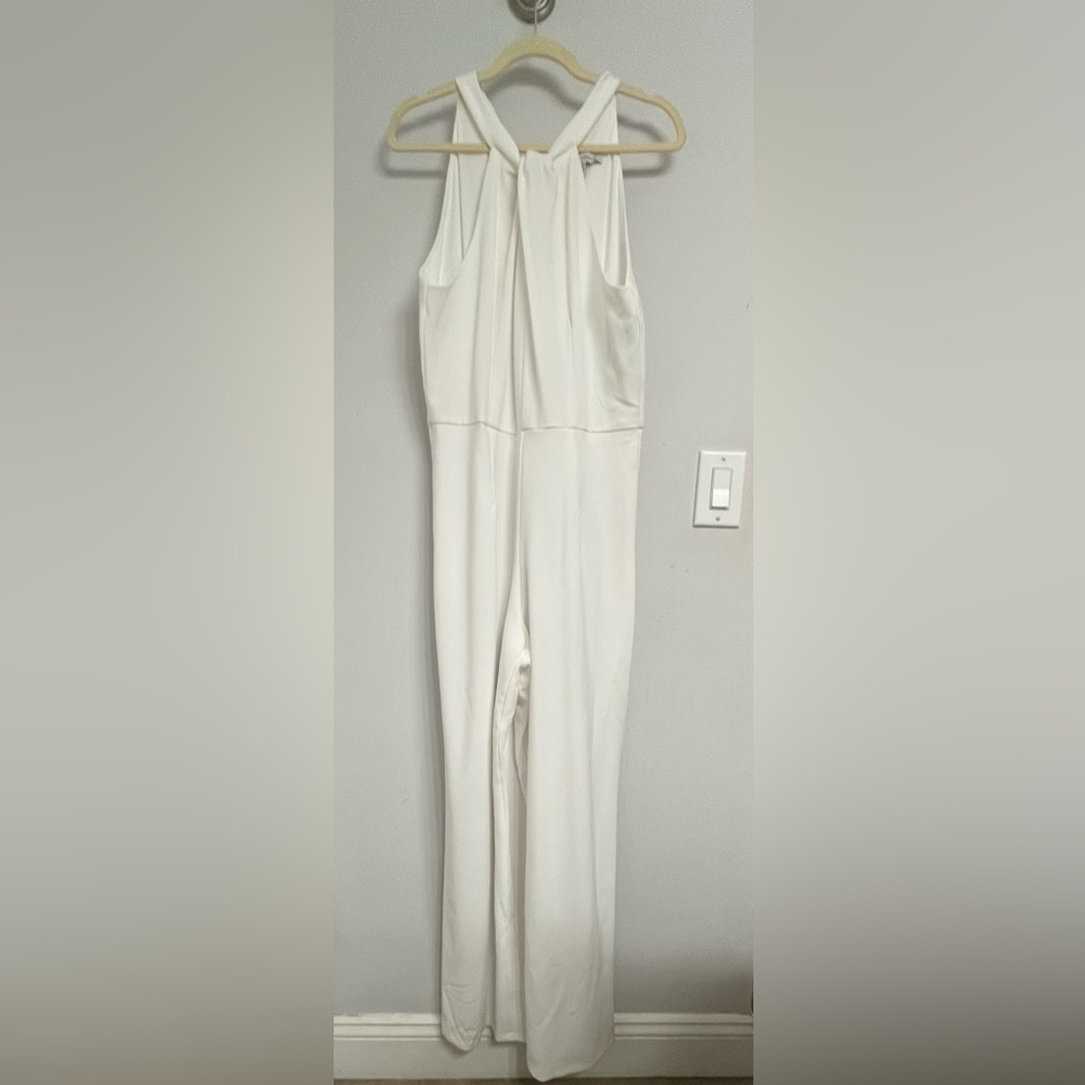 Julia Jordan Ivory Halter Jumpsuit
